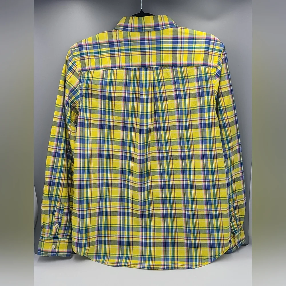 Ralph Lauren boys' yellow plaid button down shirt size XL